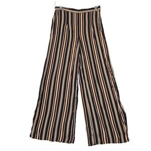 Live To Be Spoiled Womens Medium Pants Striped Wide Leg Flowy Boho Artsy Hippie